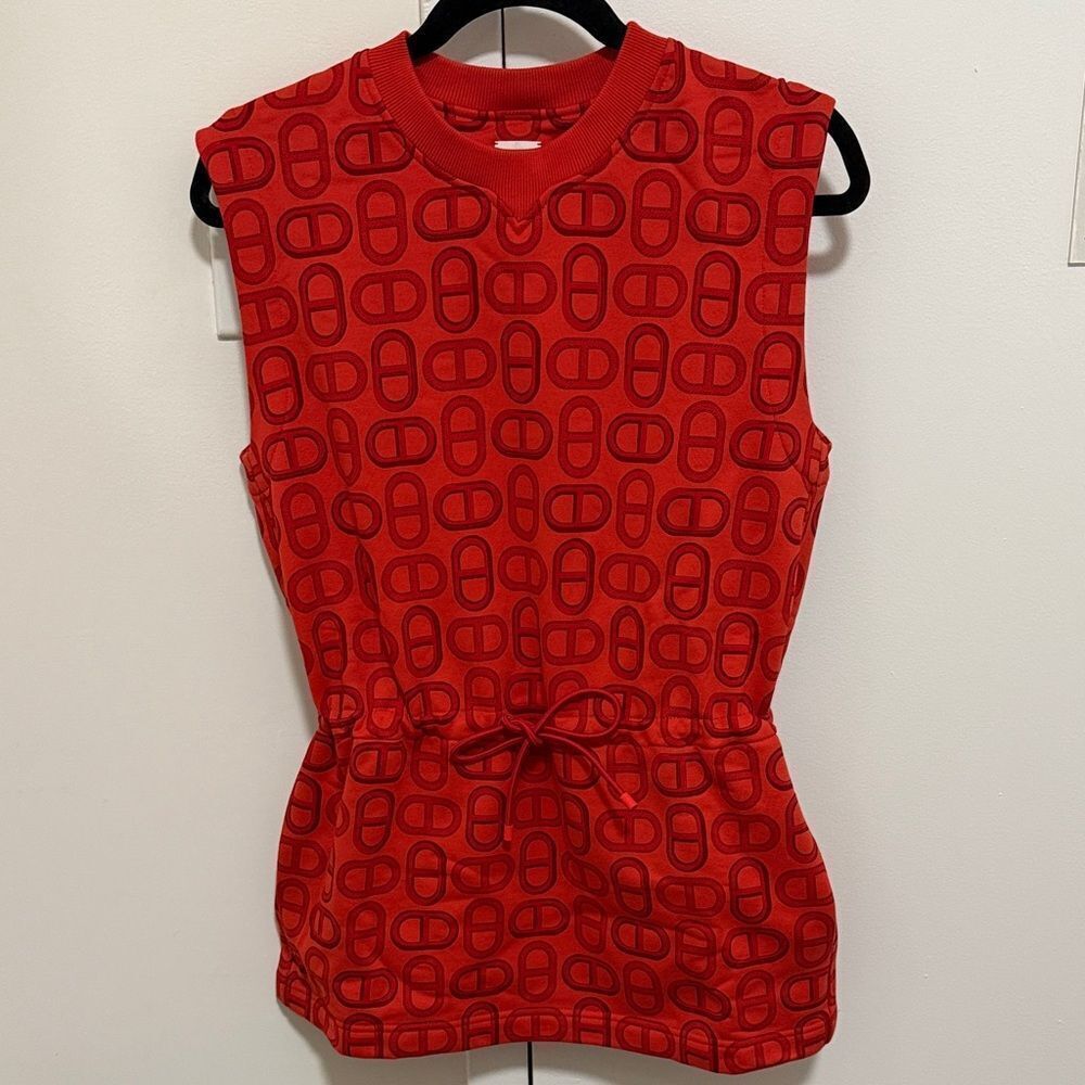 NWT Hermes Chaine D’Ancre Coulissee Tunic in Bright Red. Size 34 Fr./US Size 2. - Picture 2 of 12